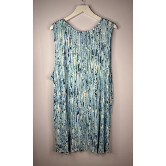 LOGO Layers By Lori Goldstein Blue Sleeveless Top 3X Lagenlook Artsy Coastal - Picture 3 of 8